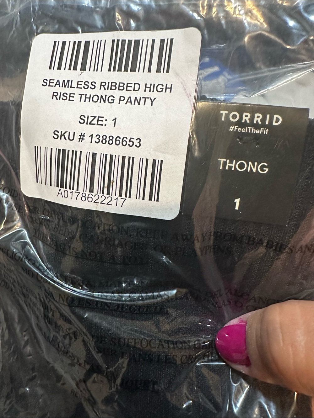 Seamless High-Rise Panty - Pack of 6 Black thong - Picture 3 of 3